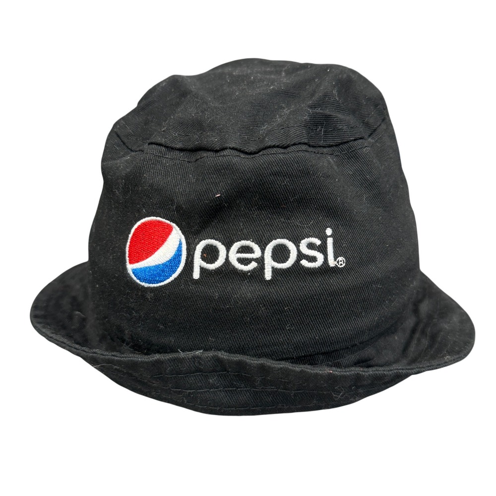 Pepsi Bucket Hat Unisex OSFM Black Good Embroidered Logo M Collegiate Logo Hat